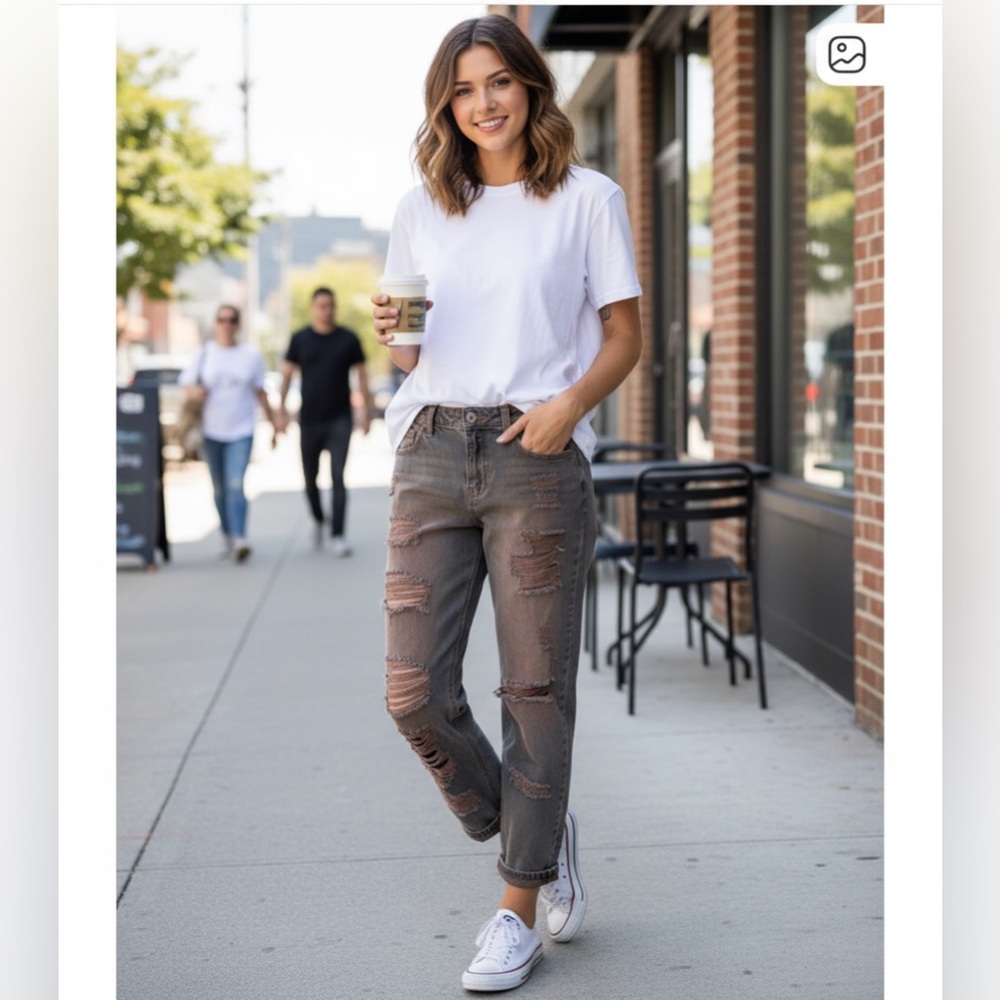 Cello Jeans destroyed style faded brown denim size 11